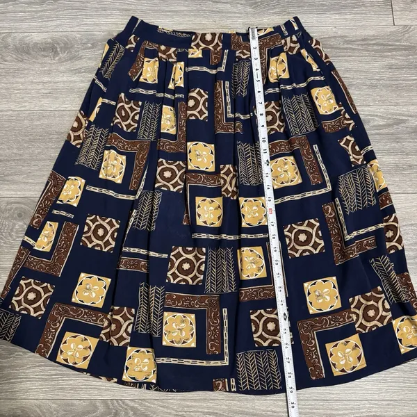 Sag Harbor 1/2 Elastic Waist Boho Midi Skirt Geometric Print Peasant Indie Large - Image 11