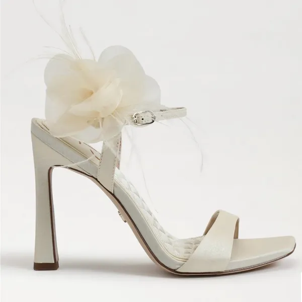 Sam Edelman Cream Floral Heels - Image 3