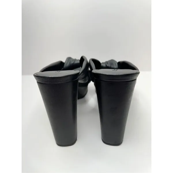 Open Edit Platform Sandals Size 8.5 Black‎ Square Open Toe Knotted Heels - Image 7