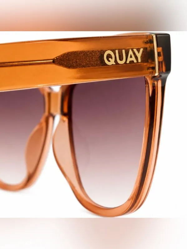 QUAY Womens WIDE AWAKE 77694 Coffee Rose Frame Brown Lenses Sunglasses 59 16 145 - Image 7
