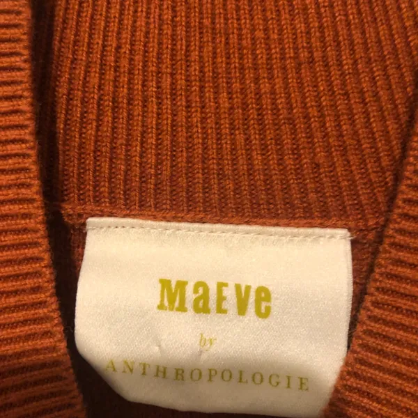 Maeve Anthropologie Midi Sweater Dress Womens Medium Orange Rust Tunic - Image 8