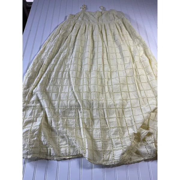 Petal & Pup Aliyah Cotton Eyelet Maxi Dress Butter Yellow Grid Plaid XL - Image 2