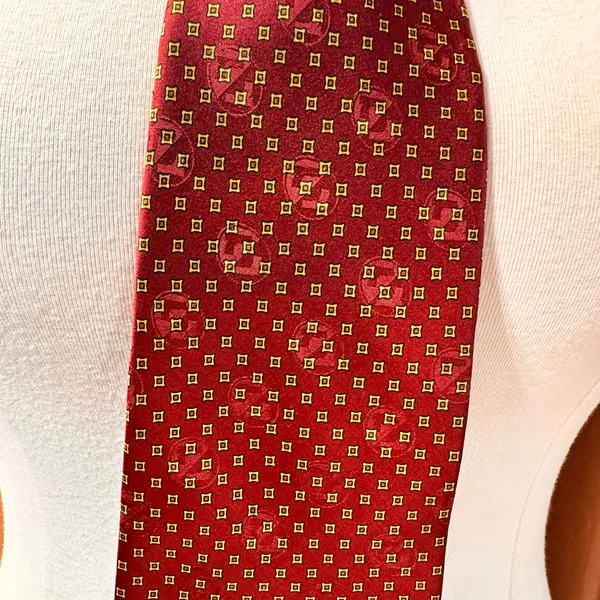 Fabris Venezia Silk Men's Tie Vintage Burgundy Classic Handmade Necktie - Image 7
