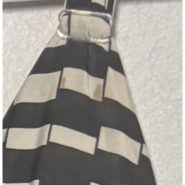 Studio‎ West Apparel Black Cream Geometric Rhinestone Empire Waist Maxi Dress M - Image 5