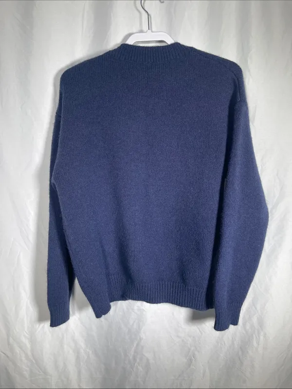 Edikted Womens Navy Blue Magic 8 Ball Crewneck Sweater Oversized Xs - Image 5