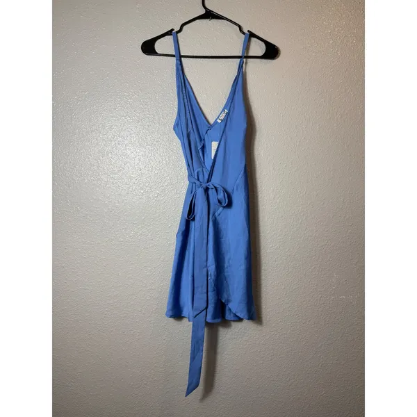 NWT Free People Like Me Or Love Me Slip Dress Blue Wrap Mini XS - Image 3