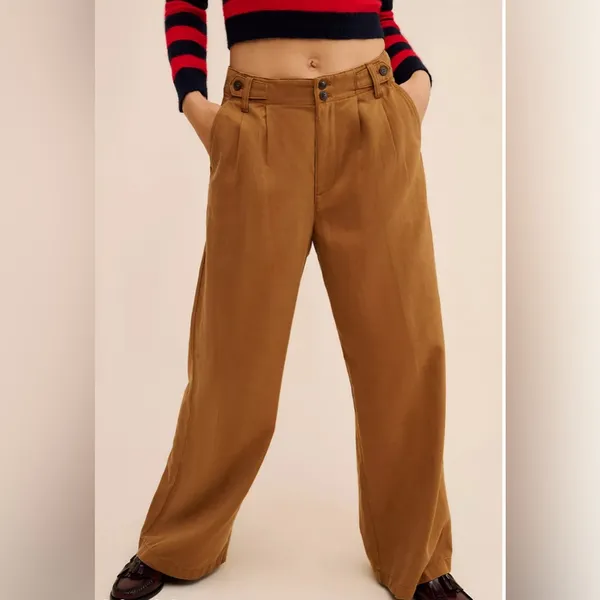 Madewell Women’s Brown Harlow Wide Leg‎ Trousers Size 6 - Image 10