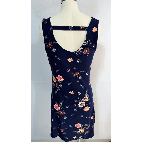 Mudd Dress Floral Sleeveless Midi Women's S Navy Blue Boho Summer Y2K - Image 5