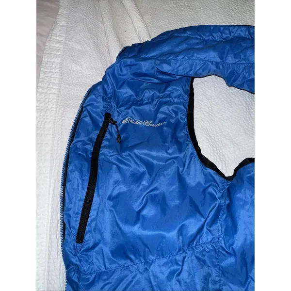Eddie Bauer First Ascent Light Weight Vest Men's Sz M Black/ Blue Reversible - Image 6