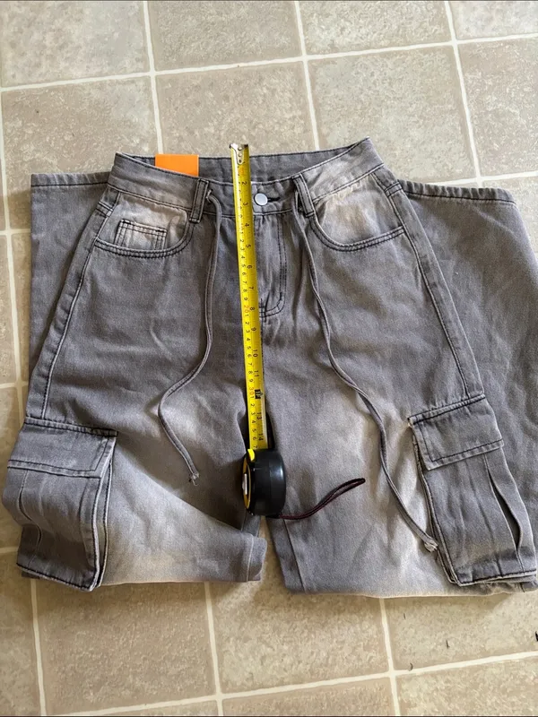 By Corea Washed Gray Cargo Boyfriend Jeans I think it’s a size S - Image 7