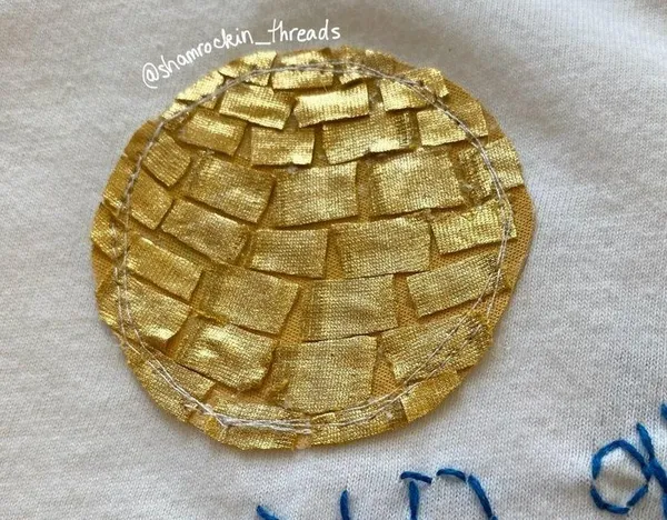 Notre Dame gold and white disco ball embroidered tank top - Image 6