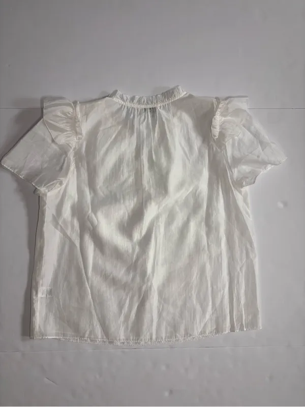 Current Air White Ruffle Flutter Sleeve Blouse Size M - Image 5