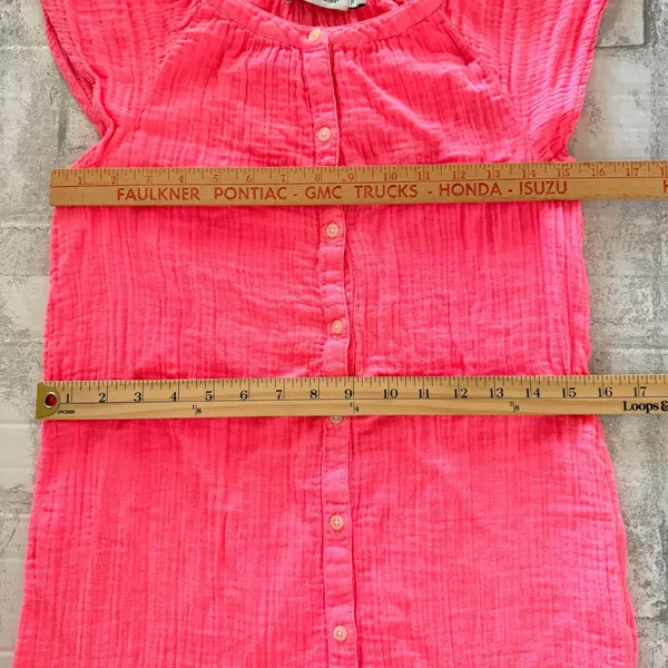 Vineyard Vines Seastitch Double Gauze Tiered Cotton Mini Shirt Dress XS No Belt - Image 6
