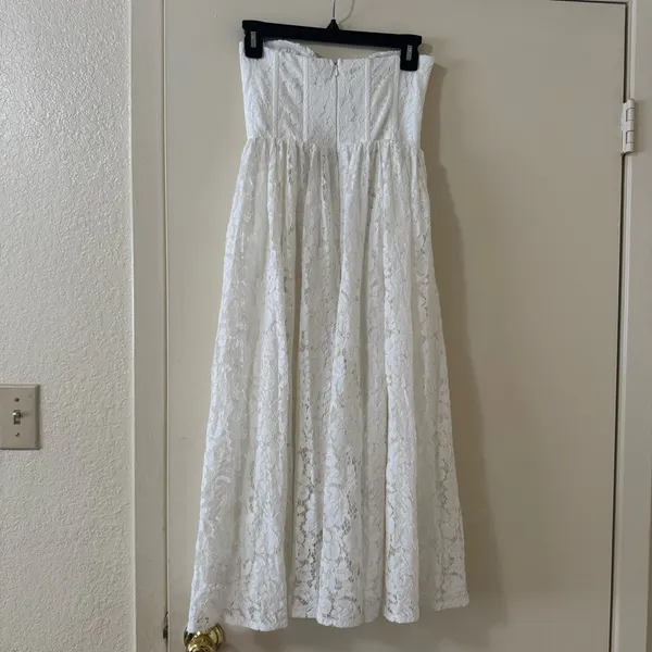 Altar'd State Karen White Lace Midi Dress Size S - Image 4