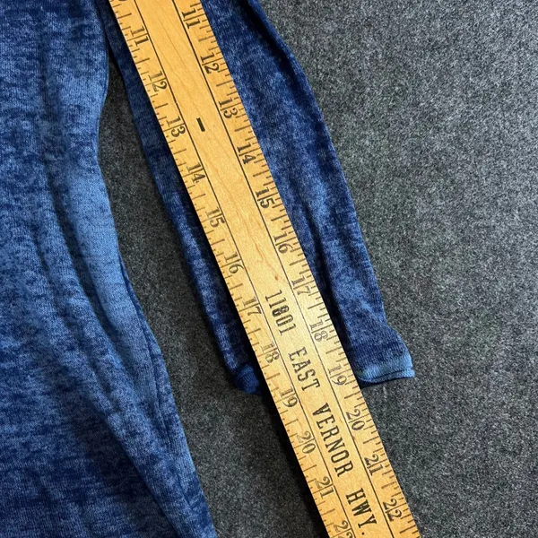 Habitat Clothes To Live In Blue Burnout Cotton V-Neck Top 3/4 Sleeve L Boho - Image 7