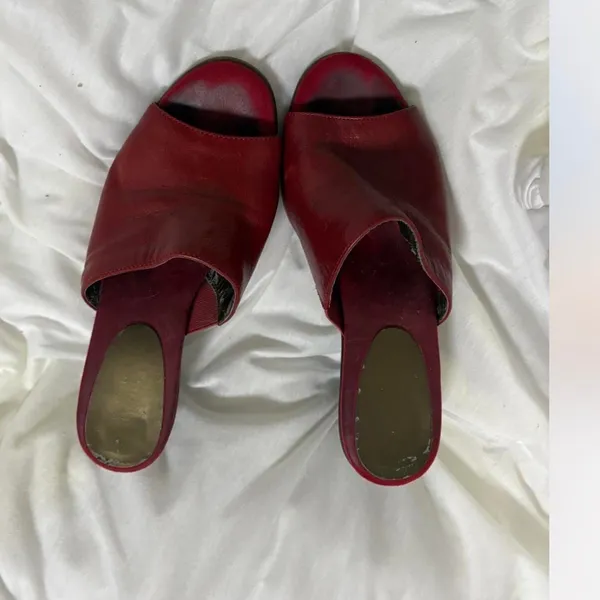 Aerosoles Red leather chunky heel mules - Image 2
