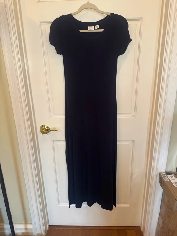 Classic navy Short-Sleeve Maxi Dress - Women's - Image 2