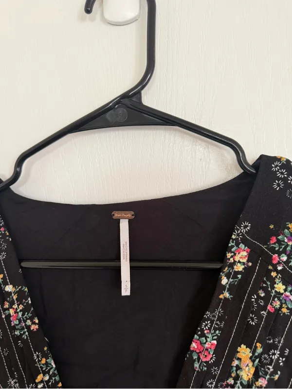 Free People Wonderland Black Floral Mini Dress - Image 2