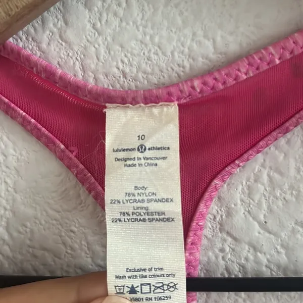 Lululemon Salty Swim Sport Top White Pow Pink 10 - Image 3