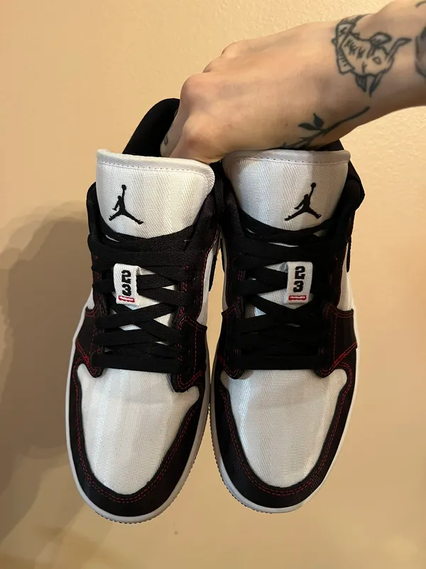 Air Jordan Wmns 1 Low SE Utility ‘White Black Red’ - Image 3