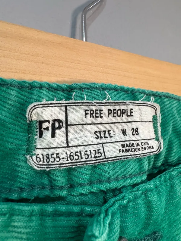 Green Free People Skinny Leg Corduroy Pants Size 28 EUC - Image 5