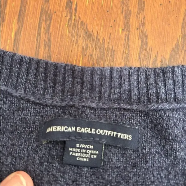 American Eagle Outfitters Crewneck Sweater Navy Size Small 55% Cotton - Image 3
