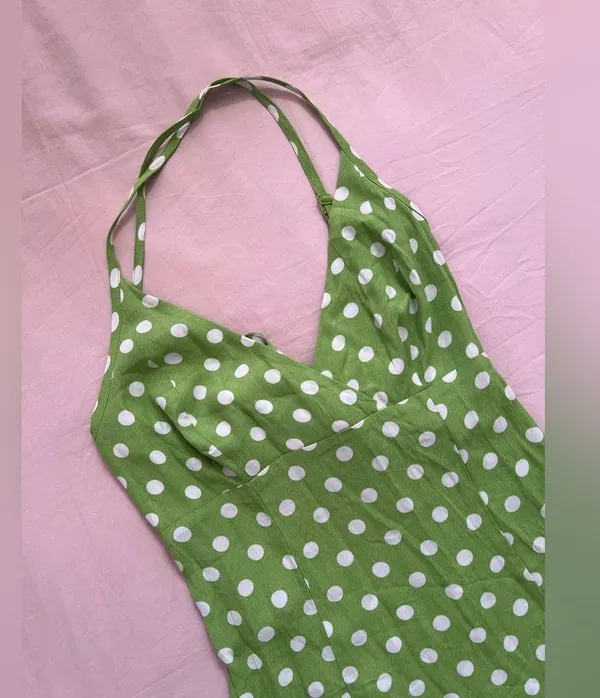 Kimchi Blue green and white Polka Dot Dress - Image 2