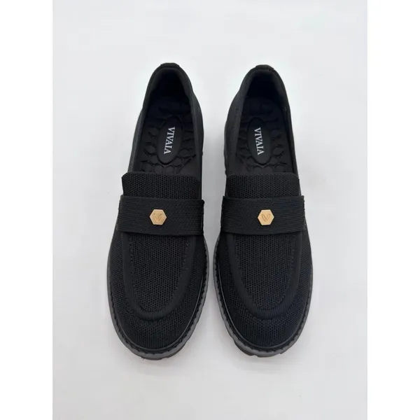 Vivaia Francesca Platform Chunky Heel Penny Minimalist Preppy Black Loafer 7 - Image 5