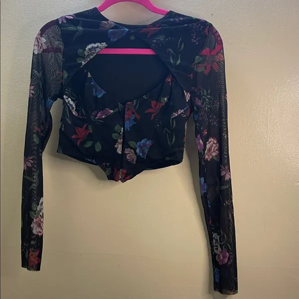 NWT AFRM X Revolve Macie Floral Mesh Cutout Corset Top size Small - Image 5