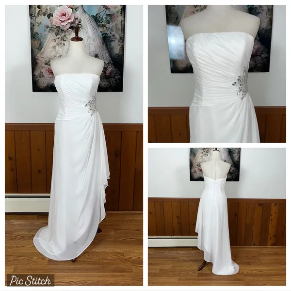 Elegant Ada James Chiffon High Low Wedding Gown! - Image 2