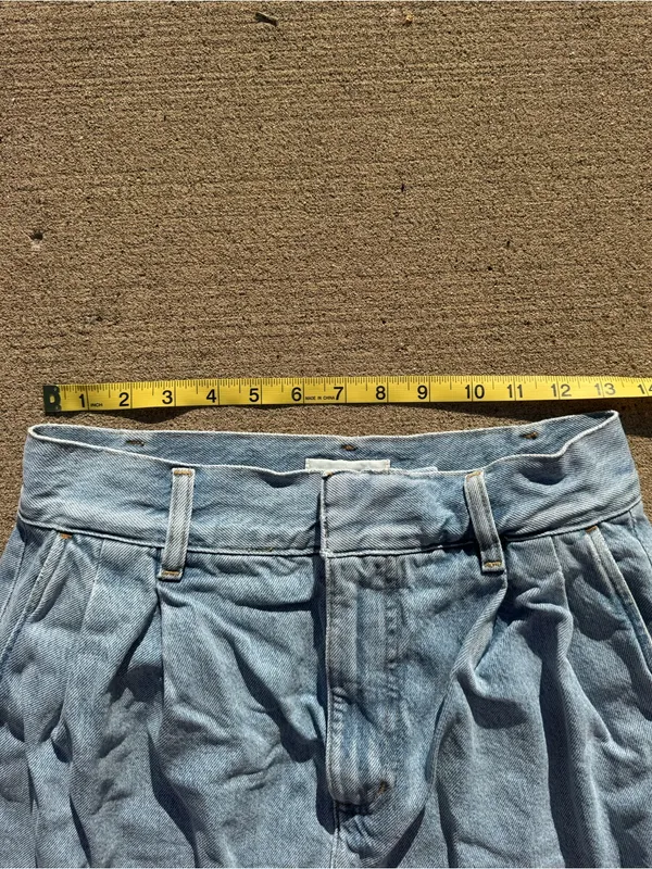 Agolde Becker XS 25 Denim High Rise Mini Skirt Light Wash Pleated Tailgate SEC - Image 6