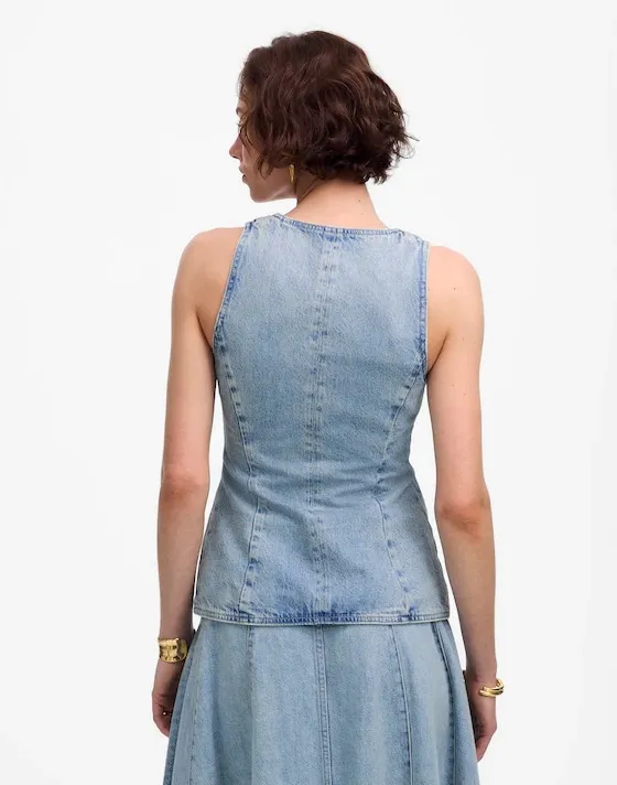NWT- Madewell Denim Button Vest - Image 2