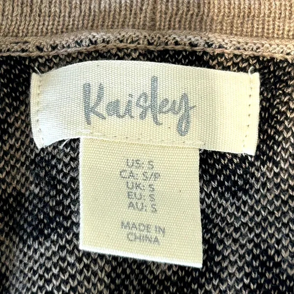 KAISLEY Leopard Print‎ Cardigan Duster Size Small Tan Brown Black - Image 2