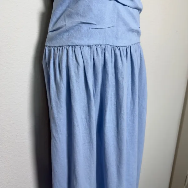 Universal‎ Thread Women Linen Corset Dress Large Blue Cottage Prairie Strapless - Image 9