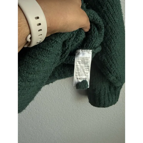 Anthropologie Pilcro Chunky Green Cowl Neck Sweater Oversized Slouchy Cozy Small - Image 7