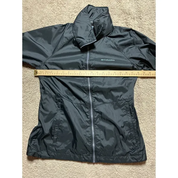 Columbia Womens Small Black Full Zip Lightweight Windbreaker Jacket Hiking‎ Coat - Image 4