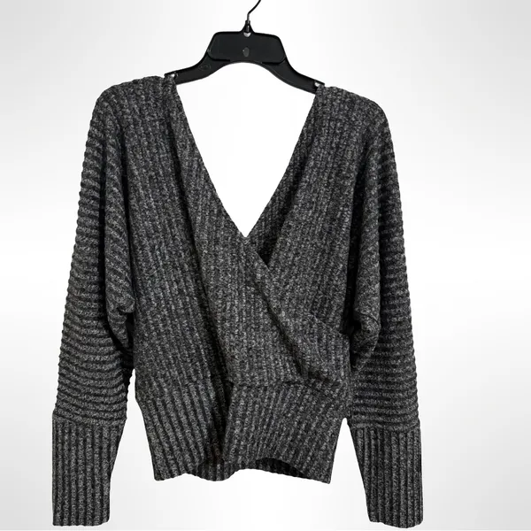 Express Charcoal V-Neck Sweater - Image 4