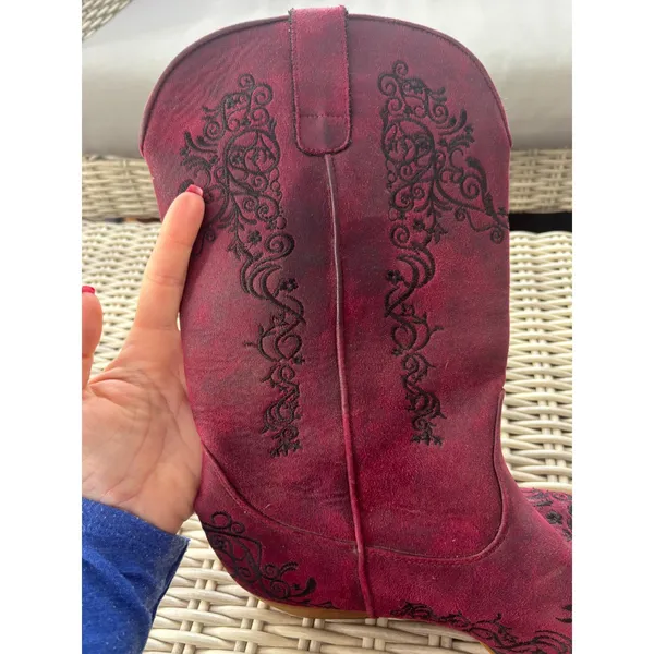 Roper Riley Scroll Embroidered Faux Leather‎ Cowboy Boots 8.5 country concert - Image 10