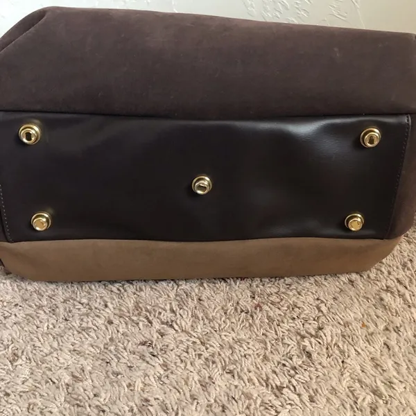 DVF Brown Multi-tone Faux‎ Suede Overnight Bag - Image 14