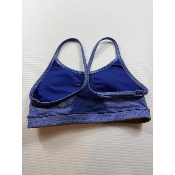 Lululemon Free To Be Bra Blue Space Dye Heathered Strappy Yoga Sports Bra Size 2 - Image 3