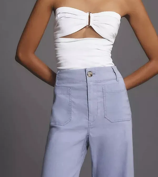 Anthropologie Maeve The Colette Cropped Wide-Leg Pants, Size 33Tall - Image 3