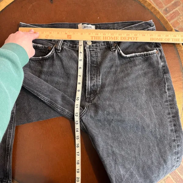 Agolde Wyman Low Rise Vintage Straight‎ Jeans in Paradox black wash size 31 - Image 7