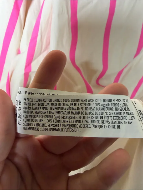 English Factory Pink Striped Cotton Swing Mini Dress Size Large Preppy - Image 7