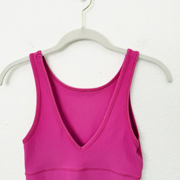 [Lululemon] Sonic Pink Power Pivot Ribbed Reversible Cropped Workout Tank Size 2 - Image 4