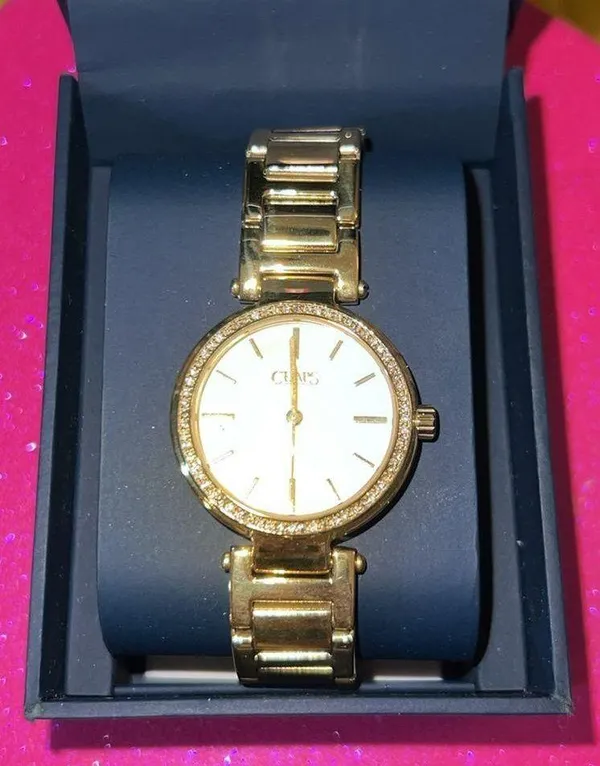 Gold Tone w Crystals Watch - Image 2