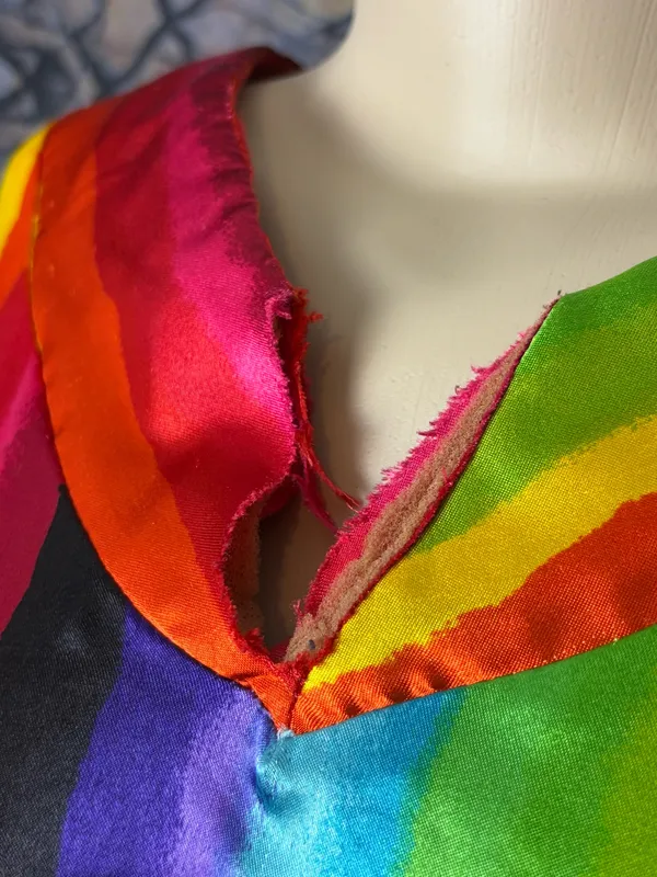 Rainbow Silky Robe/ Poncho/ Dress (Vintage!) Multiple - Image 8