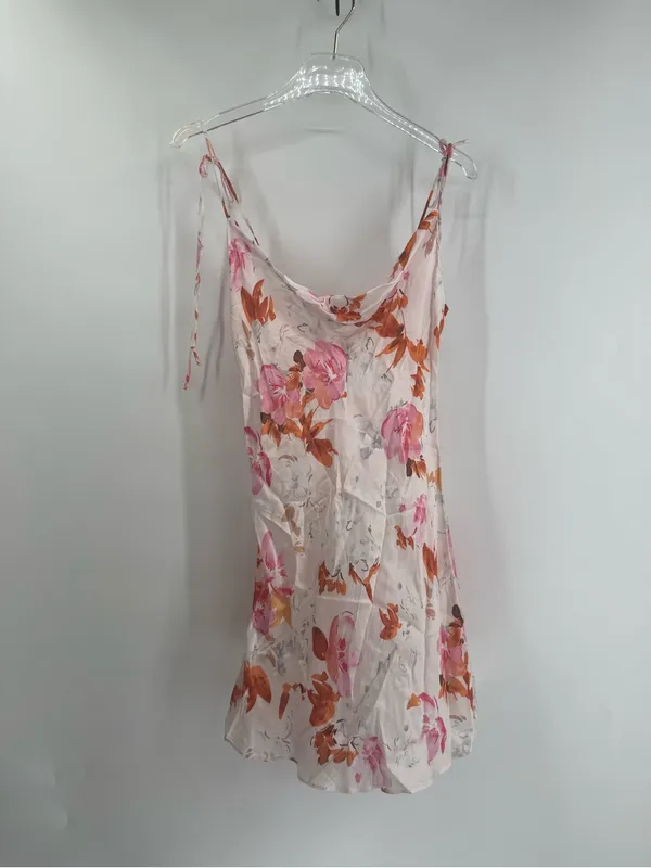 ZARA Safia Satin Floral Mini Dress Pink X-Small NWT - Image 3