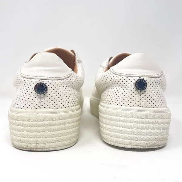 Steve Madden Toliver White Perforated Lace Up Platform Sneaker Size 8 - Image 5