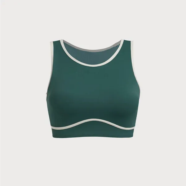 Berlook Dark Green Round Neck Line Tank Top - Image 6
