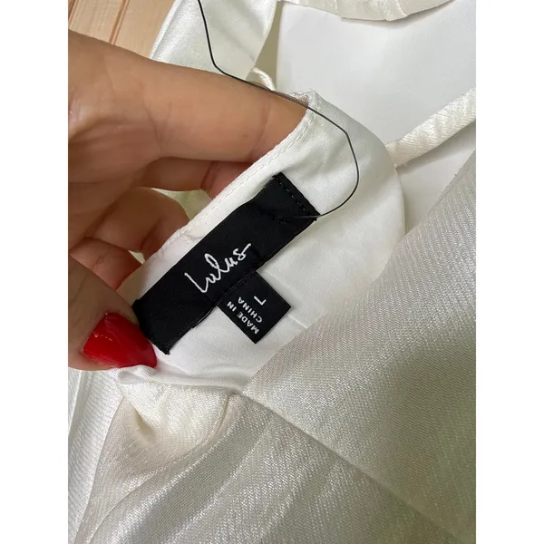 NWOT Lulus Sophisticated Selection White Sleeveless Backless Mini Dress Party L - Image 5